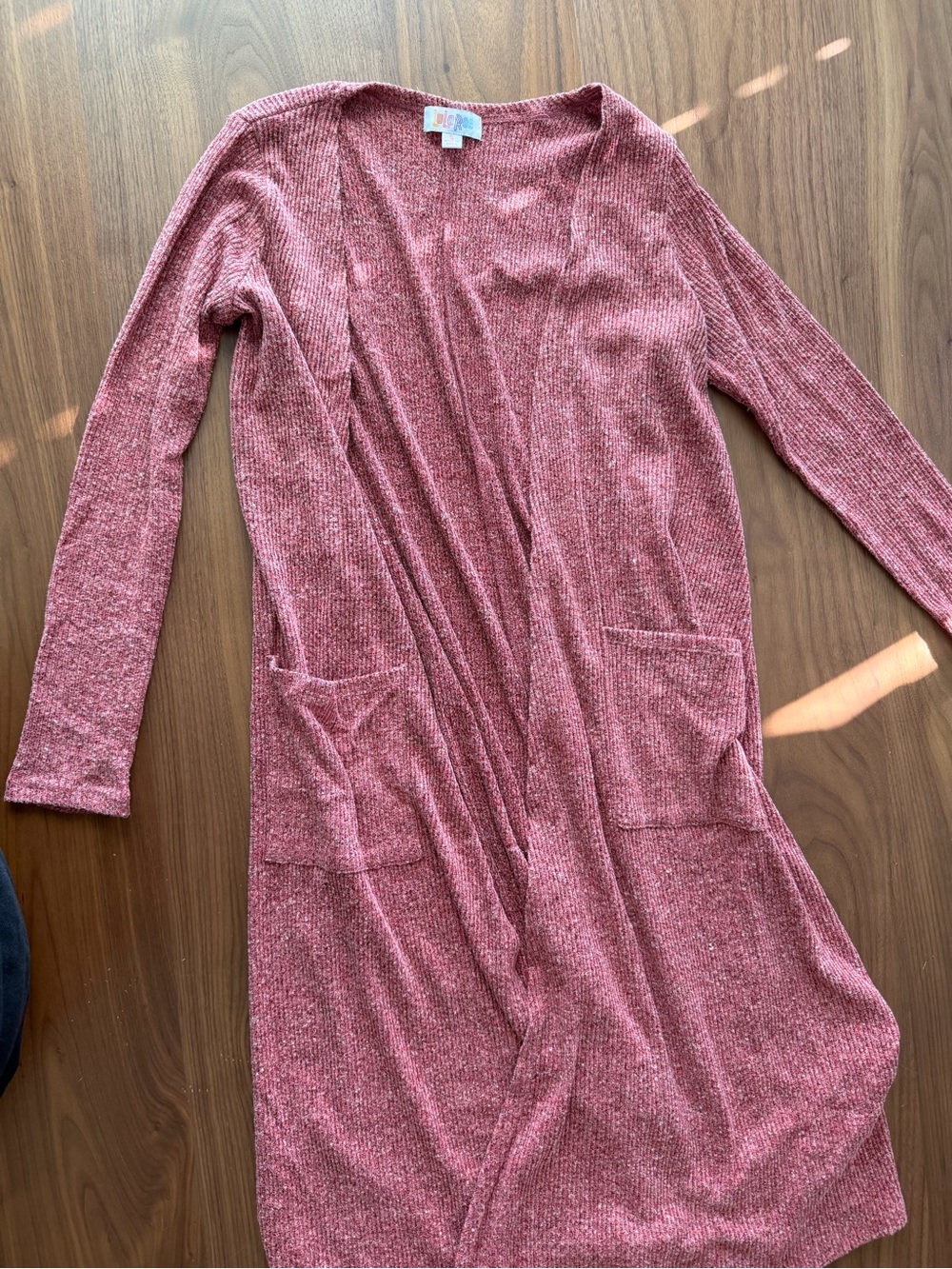 LuLaRoe Long Sleeve Open Cardigan in Dusty Rose